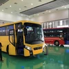 Lễ xuất khẩu xe Bus thương hiệu Việt sang Philippines. (Ảnh: Trần Tĩnh/TTXVN)