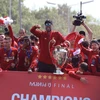 Klopp (giữa) đã trải qua năm 2019 thành công cùng Liverpool. (Nguồn: Mirror)