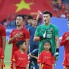 U23 Việt Nam nỗ lực tập luyện trước trận gặp U3 Jordan. (Ảnh: Hoàng Linh/TTXVN)