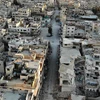 Maaret al-Numan hoang tàn sau các vụ tấn công. (Nguồn: AFP)