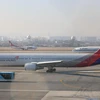 Máy bay của hãng hàng không Asiana Airlines tại sân bay Gimpo, Seoul, Hàn Quốc. (Ảnh: Yonhap/ TTXVN)