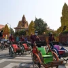 Hình ảnh đường phố ở thủ đô Phnom Penh, Campuchia, hôm 30/3. (Ảnh: AFP/TTXVN)