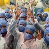 Các nhân viên y tế Tunisia trong cuộc chiến chống COVID-19. (Nguồn: AFP)