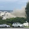 Khói bốc lên từ đám cháy tại căn cứ không quân Kadena. (Nguồn: stripes.com)