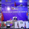 Thủ tướng Nguyễn Xuân Phúc, Chủ tịch ASEAN 2020 chủ trì Hội nghị trực tuyến Cấp cao đặc biệt ASEAN về ứng phó dịch bệnh COVID-19, sáng 14/4. (Ảnh: Thống Nhất/TTXVN)