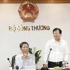 Phó Thủ tướng Trịnh Đình Dũng phát biểu tại buổi làm việc. (Ảnh: Trần Việt/TTXVN)