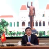 Ông Nguyễn Thành Phong, Chủ tịch Ủy ban nhân dân Thành phố Hồ Chí Minh phát biểu tại buổi làm việc. (Ảnh: Xuân Khu/TTXVN)