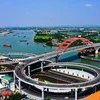 Cầu Hoàng Văn Thụ, một trong những công trình trọng điểm mang dấu ấn lớn của Hải Phòng. (Ảnh: Trọng Luân/TTXVN)
