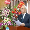 Phó Chủ tịch Quốc hội, Chủ tịch Ủy ban Hòa bình Việt Nam Uông Chu Lưu phát biểu khai mạc. (Ảnh: Văn Điệp/TTXVN)