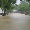 Nhiều tuyến đường tại thành phố Huế bị ngập. (Ảnh: Tường Vi/TTXVN)