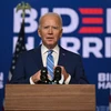 Ứng viên Tổng thống đảng Dân chủ Mỹ Joe Biden phát biểu trong cuộc họp báo sau Ngày Bầu cử, ở Wilmington, Delaware, ngày 4/11. (Ảnh: AFP/TTXVN)