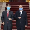 Thủ tướng Nguyễn Xuân Phúc tiếp Chủ tịch Cơ quan Hợp tác quốc tế Nhật Bản. (Nguồn: Ảnh: Thống Nhất/TTXVN)