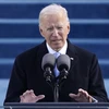 Tân Tổng thống Mỹ Joe Biden phát biểu sau khi tuyên thệ nhậm chức tại Đồi Capitol ở Washington DC. (Ảnh: AFP/TTXVN)