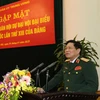 Đại tướng Ngô Xuân Lịch phát biểu tại buổi gặp mặt. (Ảnh: TTXVN phát)