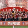 Hình ảnh Atletico Madrid hân hoan nhận cúp vô địch La Liga