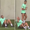 Ronaldo 'chơi khăm' Pepe trên sân tập chuẩn bị cho trận gặp Bỉ