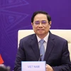 Thủ tướng Phạm Minh Chính dự Hội nghị Thượng đỉnh Hợp tác tiểu vùng Mekong mở rộng (GMS) lần thứ 7. (Ảnh: Dương Giang/TTXVN)