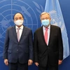 [Photo] Chủ tịch nước Nguyễn Xuân Phúc gặp Tổng thư ký Liên hợp quốc