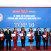 Top 10 Thương hiệu Mạnh Việt Nam năm 2020-2021: Viettel, Vietcombank, VietinBank, Techcombank, VinGroup, Masan, Vinamilk, VNPT, SunGroup và Masterise Homes.
