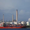 Tàu chở khí tự nhiên hóa lỏng tại cơ sở lọc dầu Esso ở Fawley, gần Southampton, miền Nam Anh. (Ảnh: AFP/TTXVN) 