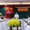 Thủ tướng Phạm Minh Chính phát biểu kết luận buổi làm việc với lãnh đạo chủ chốt tỉnh Bình Phước. (Ảnh: Dương Giang/TTXVN)