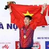 Nguyễn Huy Hoàng giành HCV nội dung bơi 800m tự do nam với thành tích 7 phút 57 giây 65. (Ảnh: Phạm Kiên/TTXVN)