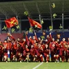 Việt Nam giành huy chương Vàng môn bóng đá nữ SEA Games 31. (Ảnh: Hoàng Linh/TTXVN)