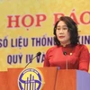Tổng cục trưởng Tổng cục Thống kê Nguyễn Thị Hương phát biểu. (Ảnh: Tuấn Anh/TTXVN)