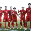 Niềm vui của các cầu thủ U23 Việt Nam. (Ảnh: Song Ngọc/TTXVN phát)