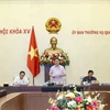 Chủ tịch Quốc hội Vương Đình Huệ phát biểu bế mạc Phiên họp chuyên đề pháp luật tháng 8/2022. (Ảnh: Doãn Tấn/TTXVN)