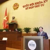 Chủ tịch Quốc hội Vương Đình Huệ phát biểu bế mạc kỳ họp. (Ảnh: Doãn Tấn/TTXVN)