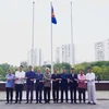 Đại sứ và phó đại sứ các nước ASEAN tại Liên bang Nga chụp ảnh lưu niệm nhân kỷ niệm 56 năm Ngày thành lập ASEAN. (Ảnh: TTXVN)
