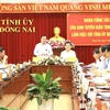 Phó trưởng Ban thường trực Ban Tuyên giáo Trung ương Lại Xuân Môn phát biểu tại buổi làm việc. (Ảnh: TTXVN phát)