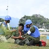 Diễn tập đánh giá năng lực của quân nhân Gìn giữ hòa bình Liên Hợp quốc. (Ảnh: TTXVN phát)