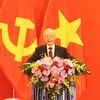 Tổng Bí thư Nguyễn Phú Trọng phát biểu tại buổi gặp gỡ. (Ảnh: Trí Dũng/TTXVN)