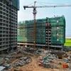 Dự án nhà ở xã hội Evergreen, Khu đô thị thị trấn Nếnh, huyện Việt Yên bao gồm 5 tòa nhà với hơn 2.000 căn hộ. (Ảnh: Tuấn Anh/TTXVN)