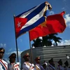 Quốc kỳ Việt Nam và Cuba. (Ảnh: Alianza News)
