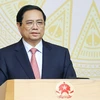 Thủ tướng Phạm Minh Chính phát biểu tại buổi làm việc với cán bộ chủ chốt Học viện Chính trị Quốc gia Hồ Chí Minh. (Ảnh: Dương Giang/TTXVN)