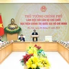 Thủ tướng Phạm Minh Chính làm việc với cán bộ chủ chốt Học viện Chính trị Quốc gia Hồ Chí Minh. (Ảnh: Dương Giang/TTXVN)