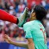 Hãi hùng hình ảnh cầu thủ Trung Quốc bị đạp vào mặt ở Asian Cup 2023