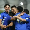 Thái Lan đã giành vé vào vòng 1/8 Asian Cup 2023. (Ảnh: Hoàng Linh/TTXVN)