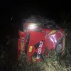 Hiện trường vụ tai nạn xe khách ở huyện Đăk Glei (tỉnh Kon Tum). (Ảnh: TTXVN phát)