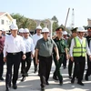 Thủ tướng Phạm Minh Chính thăm, kiểm tra tiến độ Dự án xây dựng nhà ga hành khách T3 của Cảng Hàng không (CHK) Tân Sơn Nhất. (Ảnh: Dương Giang/TTXVN)
