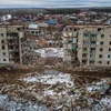 Cảnh tàn phá do xung đột tại Izyum thuộc vùng Kharkiv, Ukraine, ngày 20/2/2023. (Ảnh: AFP/TTXVN)