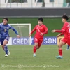 U20 Nữ Việt Nam (áo đỏ) khó làm nên bất ngờ trước U20 Nữ Triều Tiên. (Nguồn: VFF)