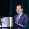 Phó Thủ tướng Trần Lưu Quang phát biểu tại Hội nghị Lãnh đạo các tập đoàn Bắc Âu năm 2024. (Ảnh: Lâm Khánh/TTXVN)