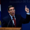 Ngoại trưởng Cuba Bruno Rodríguez phát biểu tại một cuộc họp báo ở La Habana. (Ảnh: AFP/TTXVN)