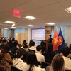 Hội thảo hướng nghiệp và kết nối cho sinh viên Việt Nam tại New York. (Ảnh: Quang Huy/TTXVN)