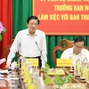 Trưởng Ban Nội chính Trung ương Phan Đình Trạc phát biểu chỉ đạo tại buổi làm việc với Ban Thường vụ Tỉnh ủy Ninh Thuận. (Ảnh: Công Thử/TTXVN)