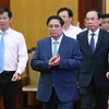 Thủ tướng Phạm Minh Chính đến dự và chủ trì Hội nghị lần thứ ba Hội đồng điều phối vùng Đông Nam Bộ. (Ảnh: Dương Giang/TTXVN)